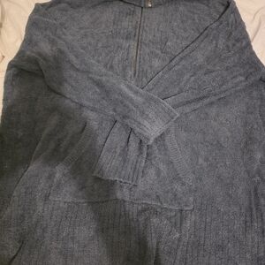Barefoot Dreams CozyChic Lite Half-Zip Pullover - Blue. Size 2XL Excellent Cond